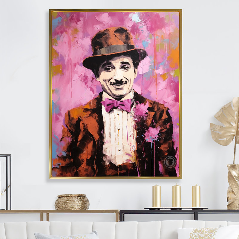 Décoration chocolat chocolat Chaplin II - Celebrity_105725, Cadre flottant doré, H 40 po x l 30 po x P 1,5 po