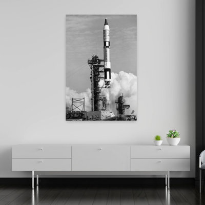 1960s US GIII MISSILE TAKING OFF FROM LAUNCH PAD 1 Piece Wrapped Canvas Wall Art