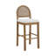 Tabouret de bar rembourré Boucle avec dossier en rotin tissé-1603352065-1603352079-1603352076