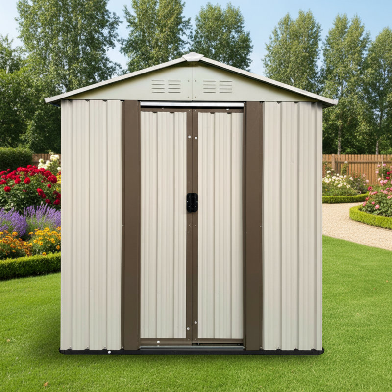 White Apex Roof Outdoor Storage Shed For Garden, Beautiful And Practical