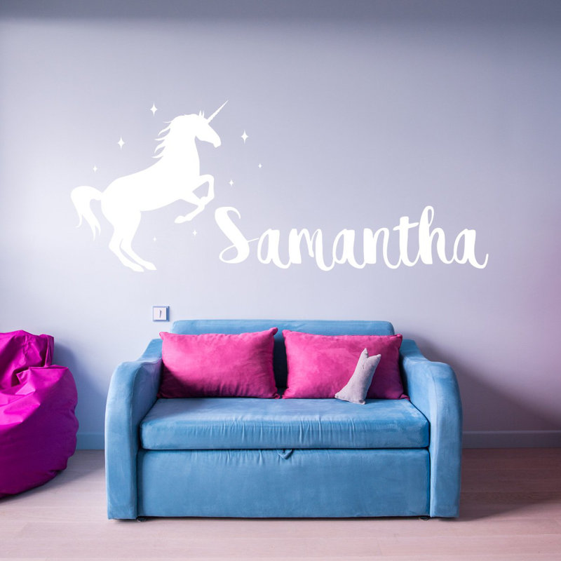 Décalcomanie murale pour chambre de bébé custom name, H 11 po x l 22 po, Blanc