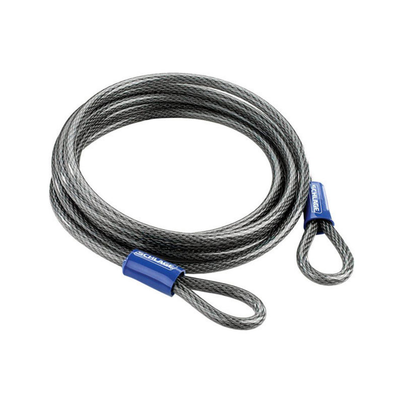 Steel Double Locking Double Loop Cable Locks, 0.38" H x 180" W x 180" D
