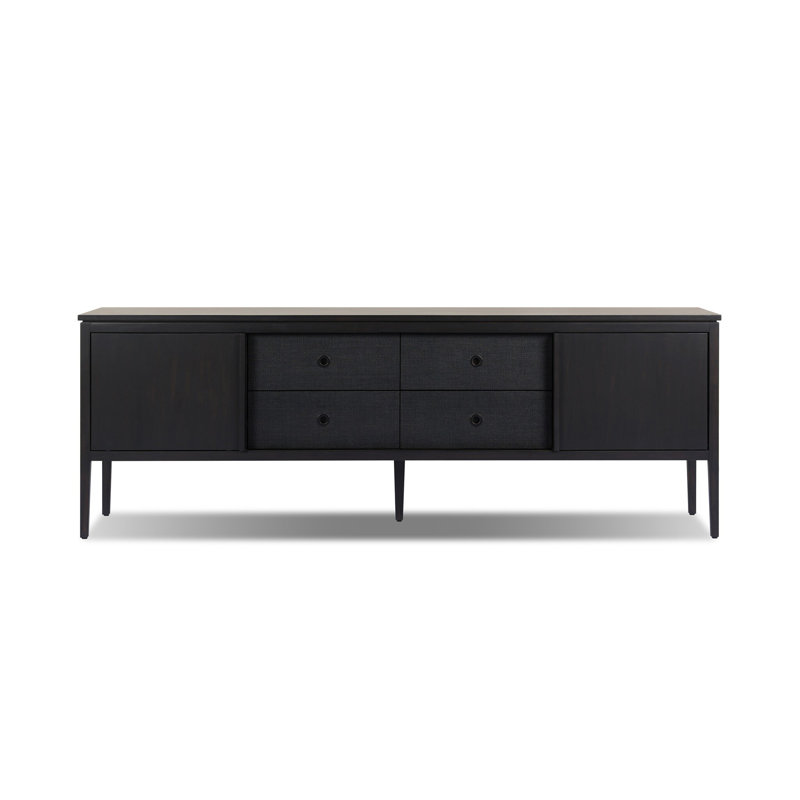 Dawn Media Console-Black Raffia