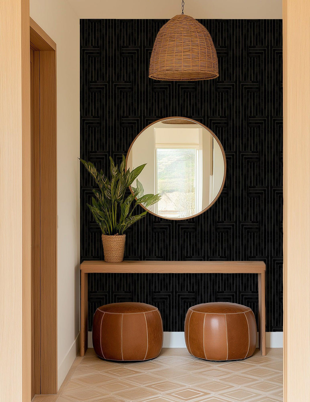Organic Self-Adhesive Wallpaper Roll, Midnight, Premium Paper