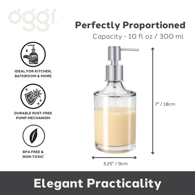 Oggi 10 oz Round  Soap Dispenser - Chrome Pump