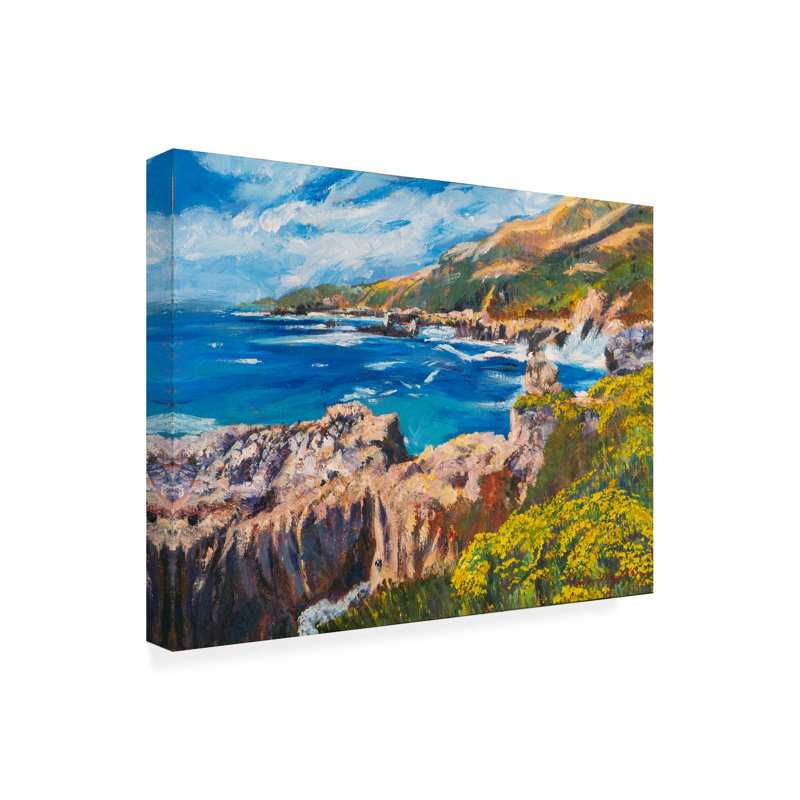 Œuvre de bolognaise, bolivaire, David Lloyd Glover, route de la côte californienne, H 35 po x l 47 po