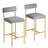 Chair of 2,Upholstered Counter Height Bar Stools with Backrest and Footrest, Kitchen Barstools for Island, Counter Bar