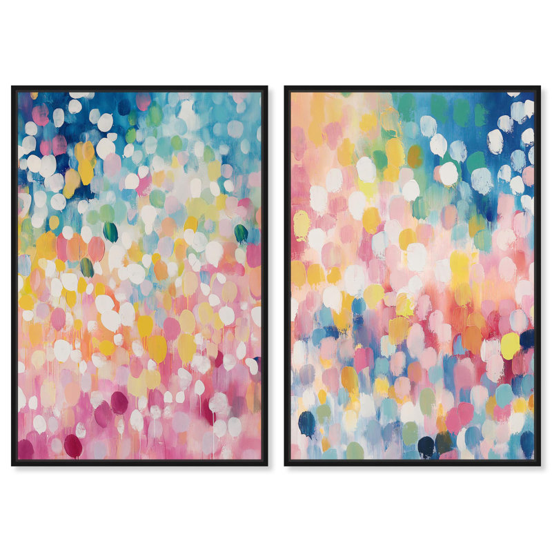 Joyful Rainfall, Cadre flottant noir, H 15 po x l 10 po