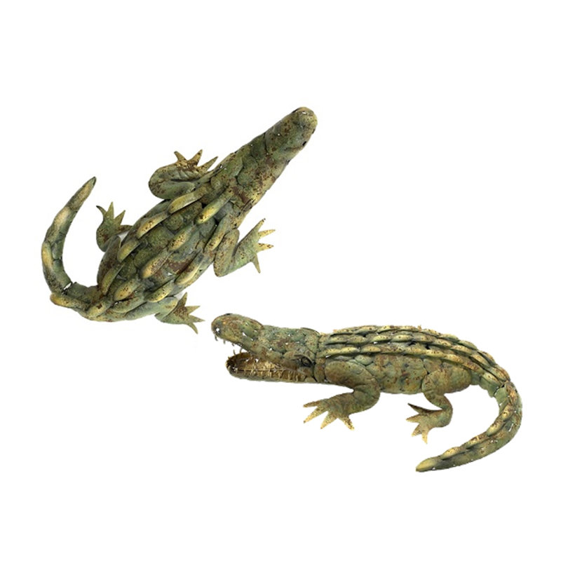 35 po. Décoration de jardin en alligator en métal «Cypress»