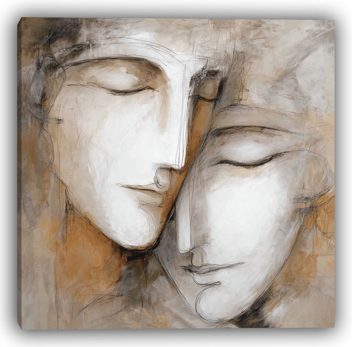 Mercer41 Ethereal Embrace – Abstract Figurative Canvas Wall Art ...