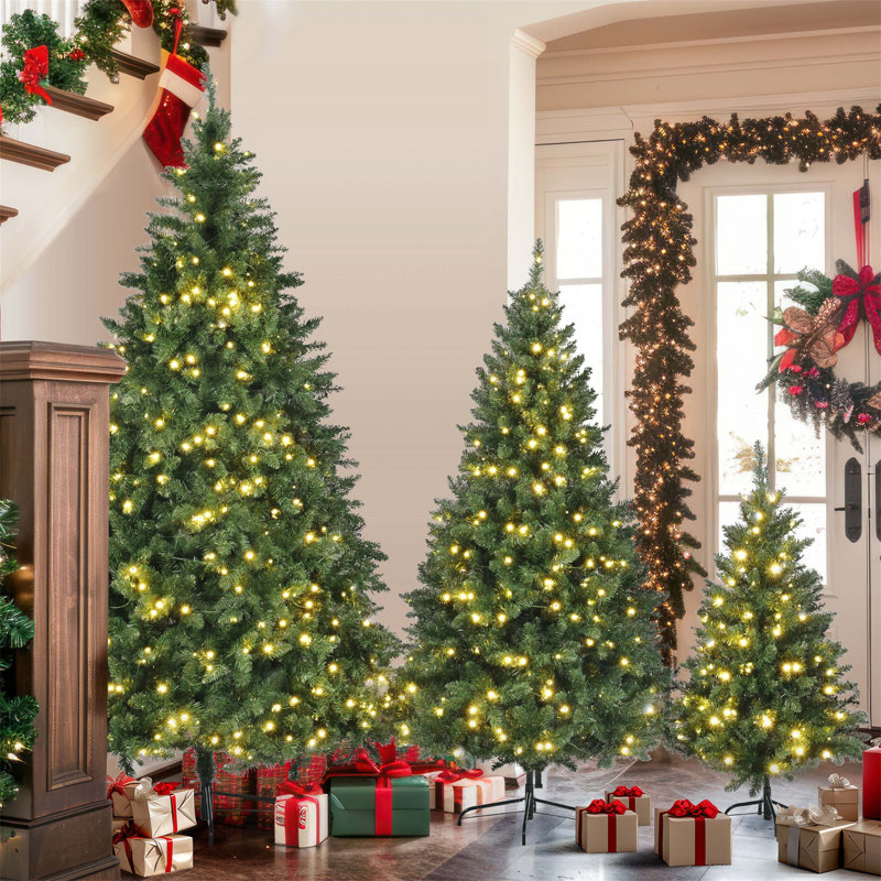 Arbre de Noël artificiel régulier (double) avec aiguilles vertes