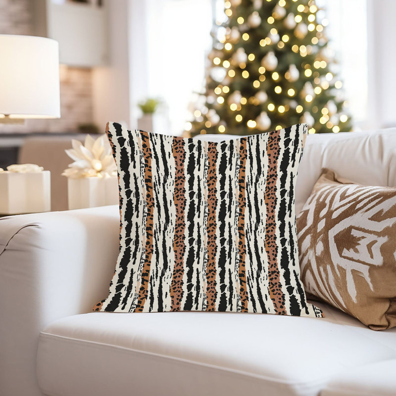 Animal Print Stripe Pattern II Modern, 16"H x 16"W