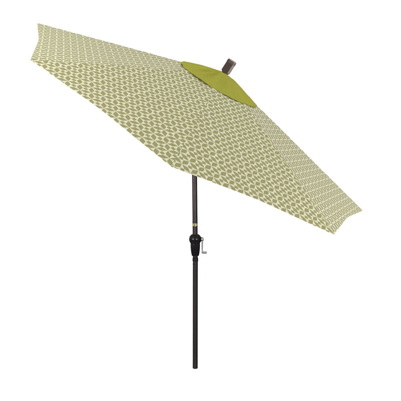 Bosley 108'' Tilt Market Umbrella, Marquee Fern Geometric Performance