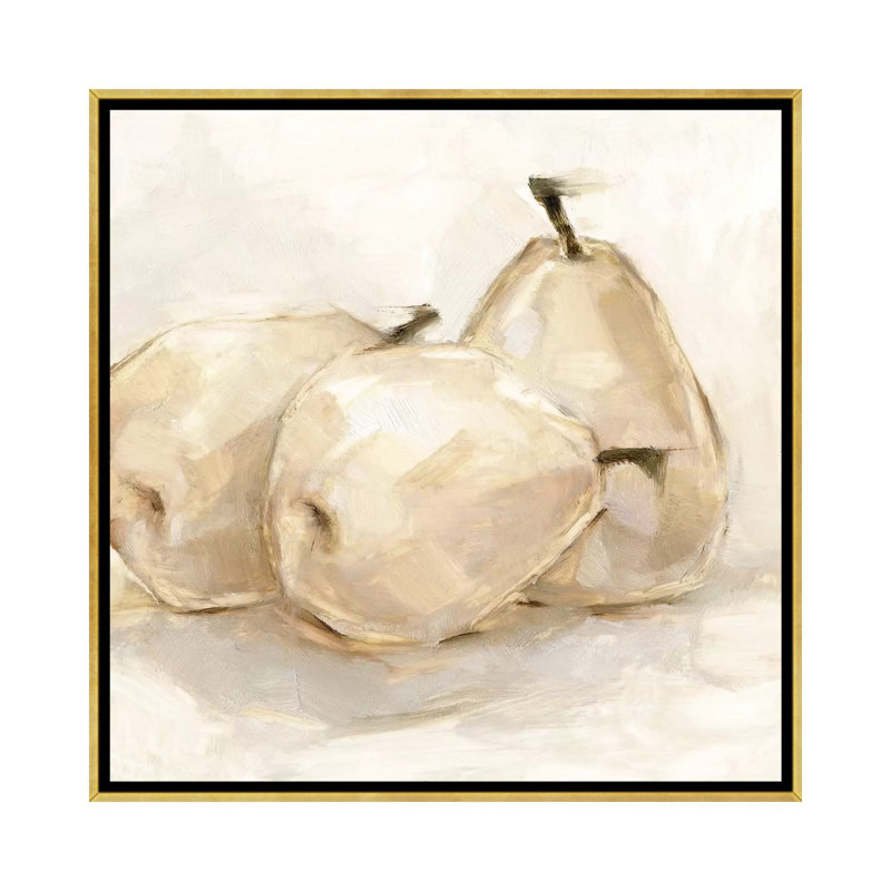 "White PEAR Study II" par Ethan Harper, reproduction d’art, H 18 po x l 18 po x P 1,5 po, Toile encadrée d'or, Aucun mat
