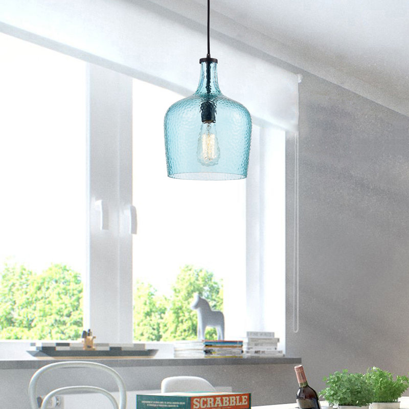 Luminaire suspendu en forme de cloche noire antique à 1 lumière 10 po Kettner