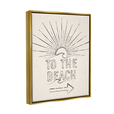 To The Beach Weathered Vintage Sun Horizon Typographie par JJ Design House LLC - Art textuel sur