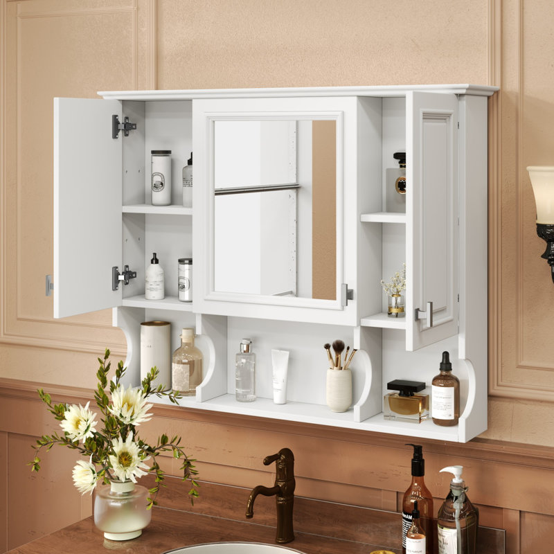 Armoire à pharmacie murale pour salle de bain, Blanc