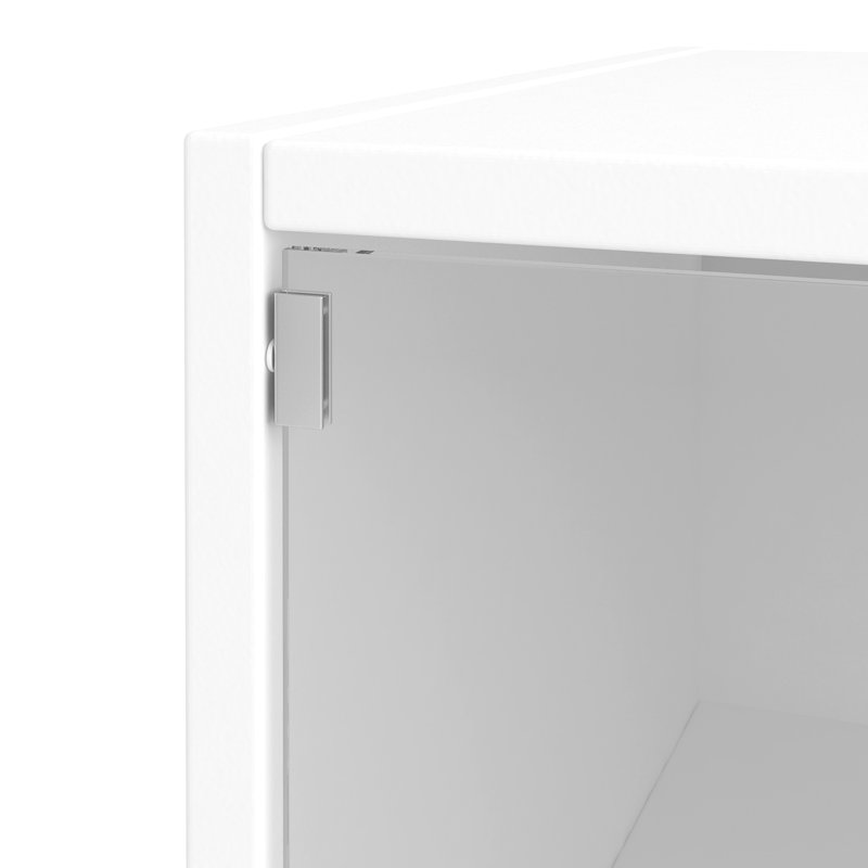Élégante armoire de rangement blanche à chaussures avec porte vitrée de style chaussures pour une touche contemporaine