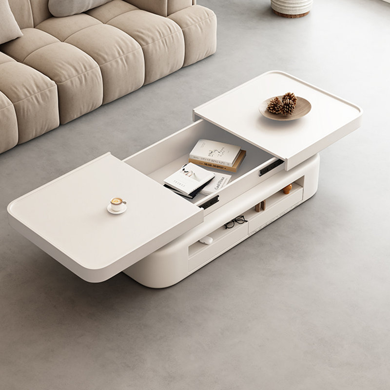 Table à thé créative multifonctionnelle de style crème, Blanc