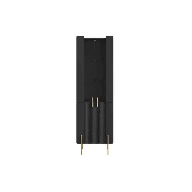Inniswold Display Cabinet, Black/Gold