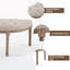 Banc rembourré en lin