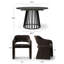 Ensemble de table de salle à manger 4 personnes Woodcroft avec table ovale extensible et 4 fauteuils rembourrés en chenille-129752419