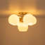 5-Light Glossy Milky Hand-Crafted Glass Semi-Flush Mount