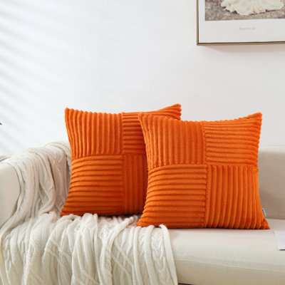 Housse de coussin carré en velours côtelé
