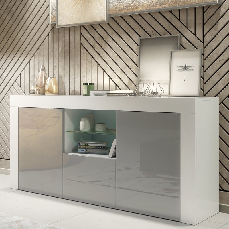 Unfinished TV Stand for TVs up to 50", White/Grey