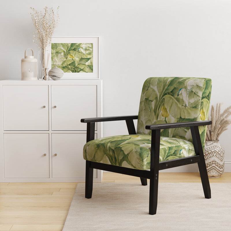 'Friede - Tropical Canopy II Green - Upholstered Traditional Accent Arm Chair