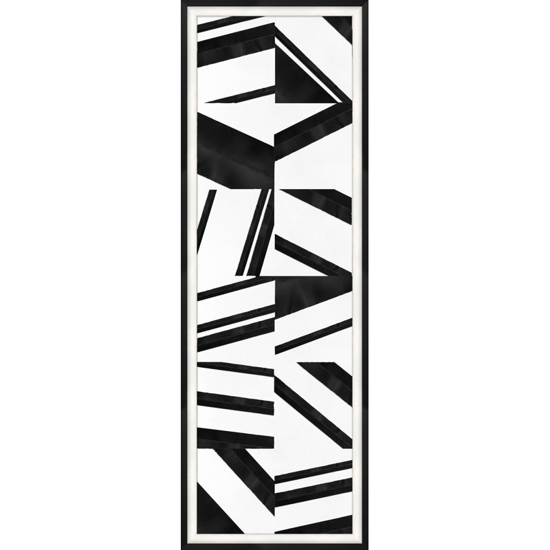 Geometric Panel 2' Framed Graphic Art Print on Glass