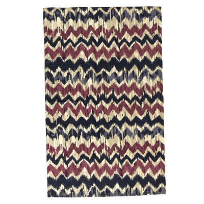 Tapis rectangulaire en laine à tissage plat