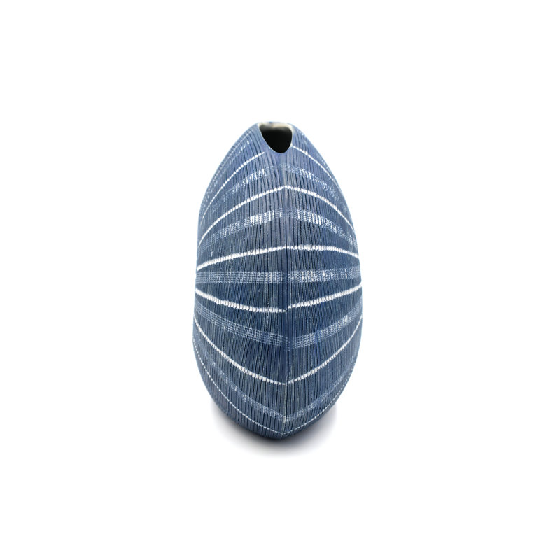 Bruster Jar, Blue, 6" H x 7" W x 3.5" D