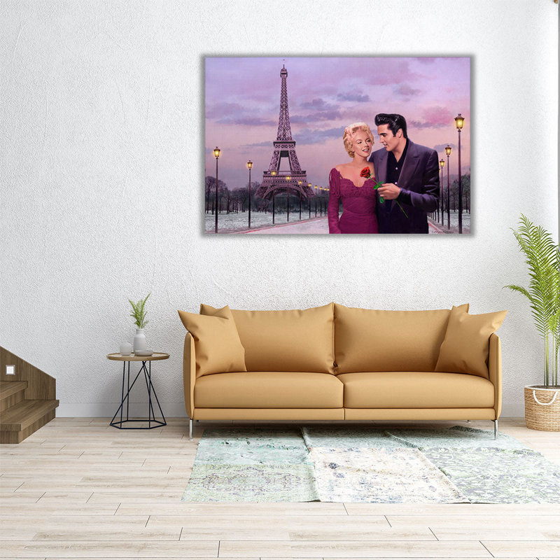 «Paris Sunset», reproduction d'art sur toile, H 32 po x l 48 po