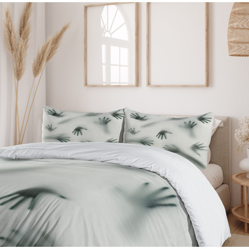 Twin Size Emerald Ghost Shadow Microfiber Duvet Cover Set