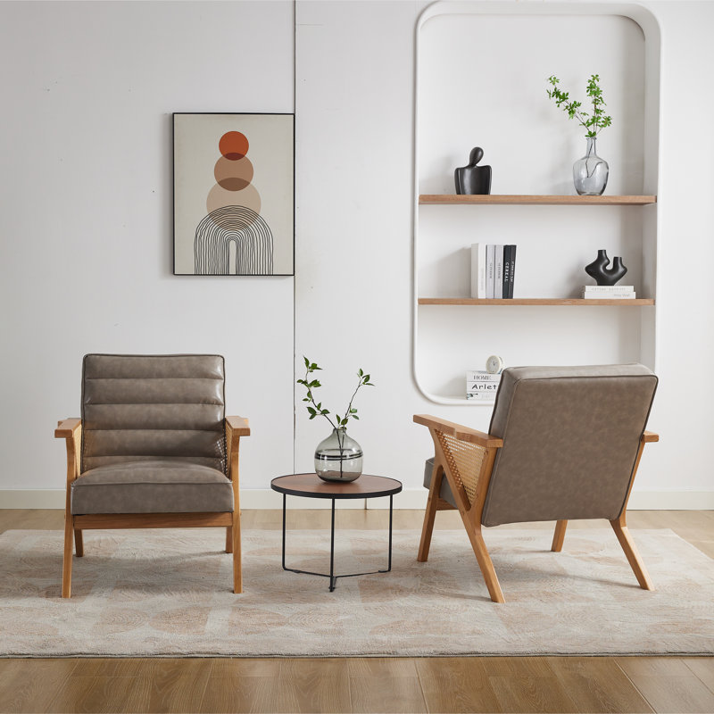 Waldemar Faux Leather Armchair, Waldemar Gray Leather