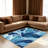 Blue and Sky Abstract Floral carpet-easy to clean, machine-washable, soft and comfortable; suitable for door mats, kitchens, living rooms, bedrooms, corridors, and laundry areas. Easy to clean, durable carpet for home decoration.-1750264518