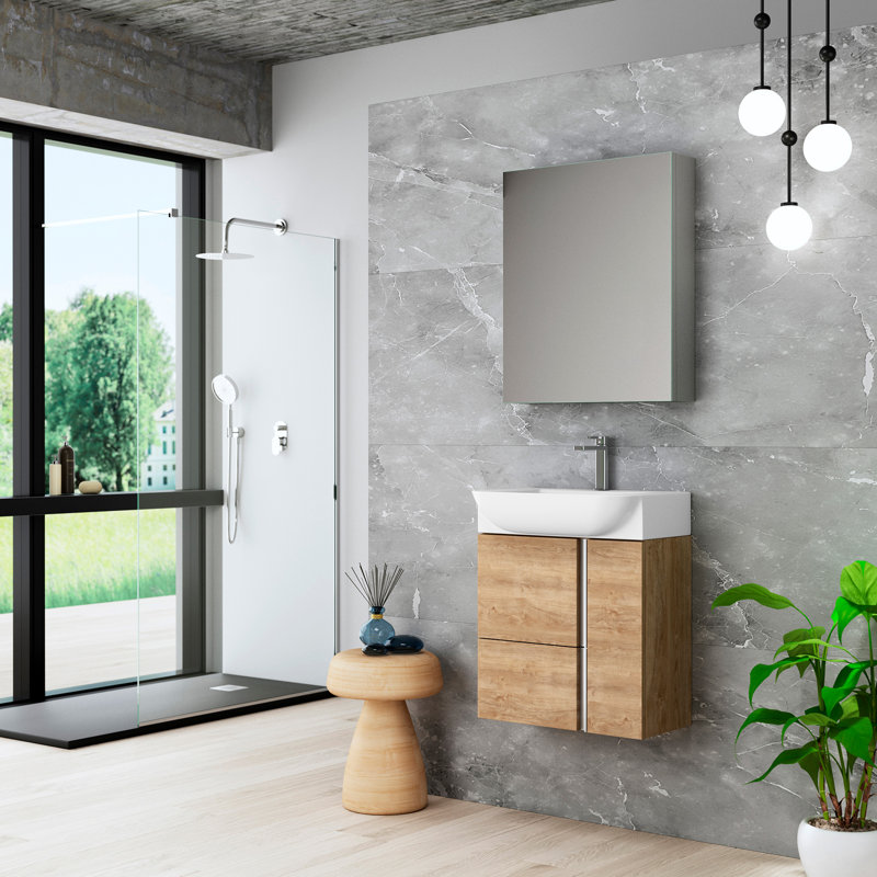 Camilia Mirrored Medicine Cabinet, 26.8" H x 21.6" W x 5.3" D 