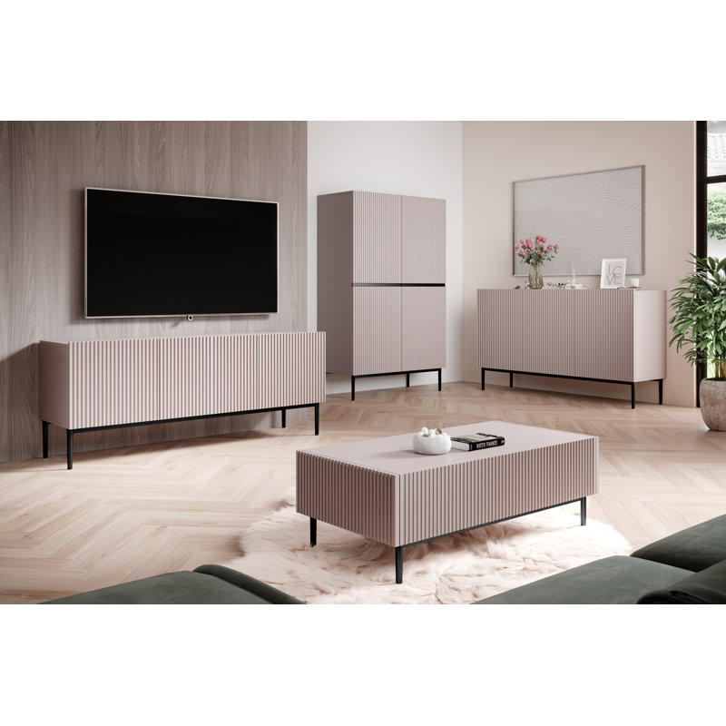 150cm Sideboard, Pink/Black
