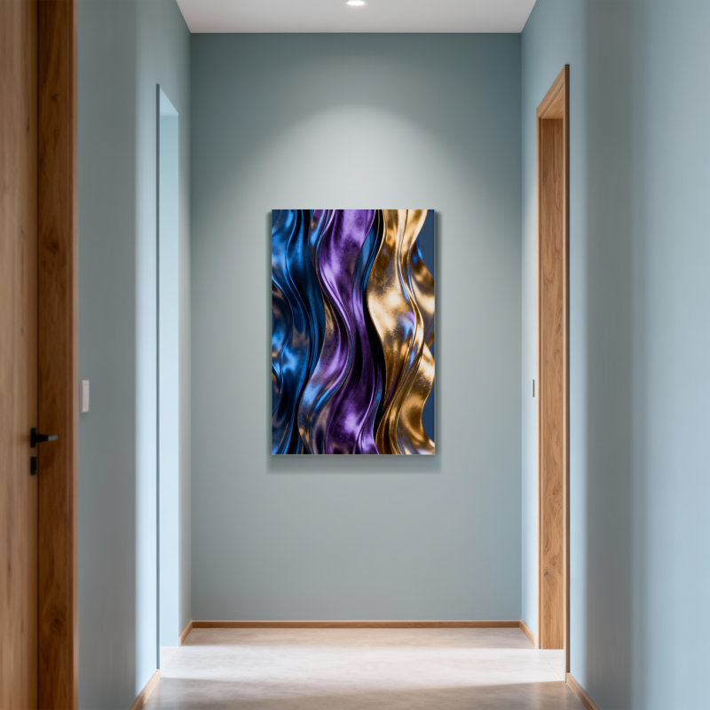 Motif abstrait métallique tendance Fashion, H 16 po x l 24 po