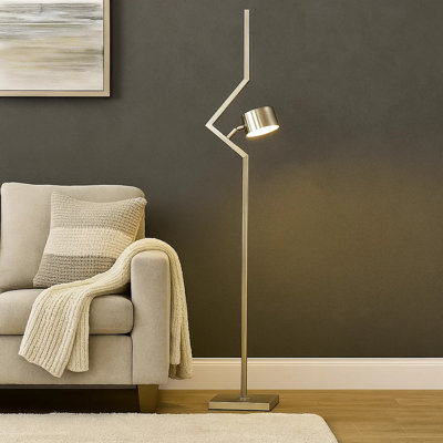 Jaelynne Nickel Floor Lamp