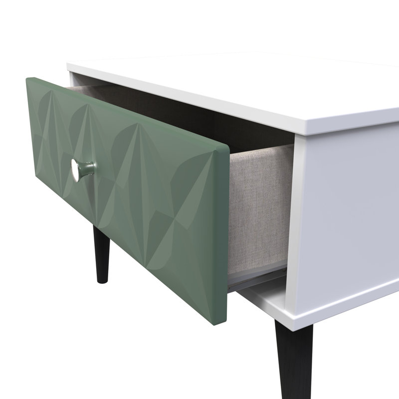 Carnlea 1 Drawer Midi Chest (Ready Assembled), Labrador Green/White
