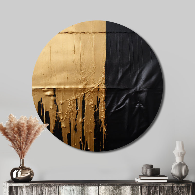Sammie - Art abstrait rond en métal, H 16 po x l 16 po