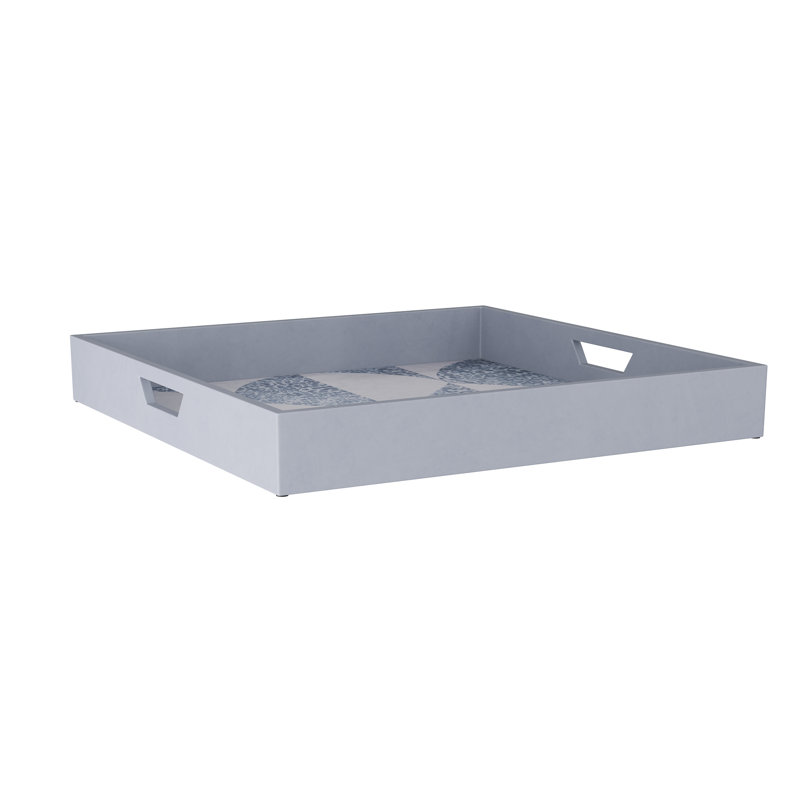 Alfie Solid Wood Square Abstract Decorative Tray