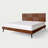 Rhombus Solid Rubber Wood King Platform Bed Frame with Geometric Headboard & Tapered Legs – Walnut-1219603619-1219603613