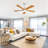 52 Inch Modern Ceiling Fan With 3 Color Dimmable 5 Solide Wood Blades Remote Control Reversible DC Motor With Led Light-910558750-910558748