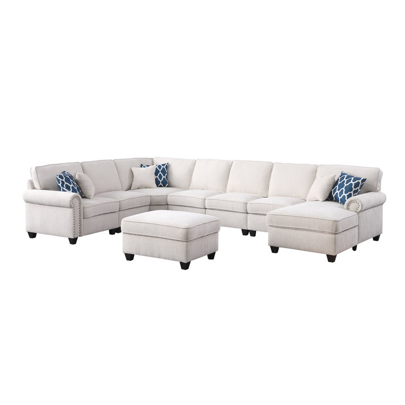 Canapé modulaire Cailyn, Chenille beige