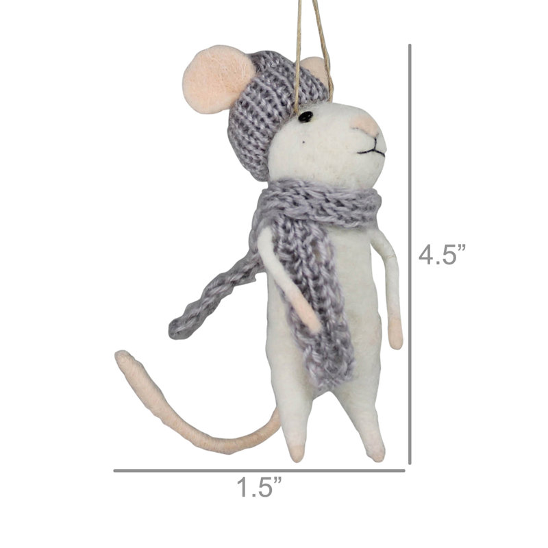 Ornement souris avec écharpe
