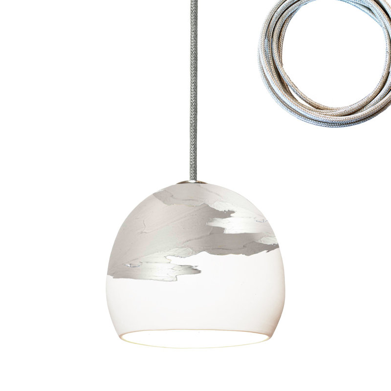 Ombre 1 - Light Pendant, Nickel, Matte White/Silver, Yes