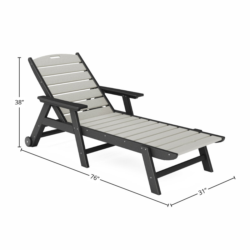 Clairan Outdoor Chaise Lounge, Black/Heron Gray